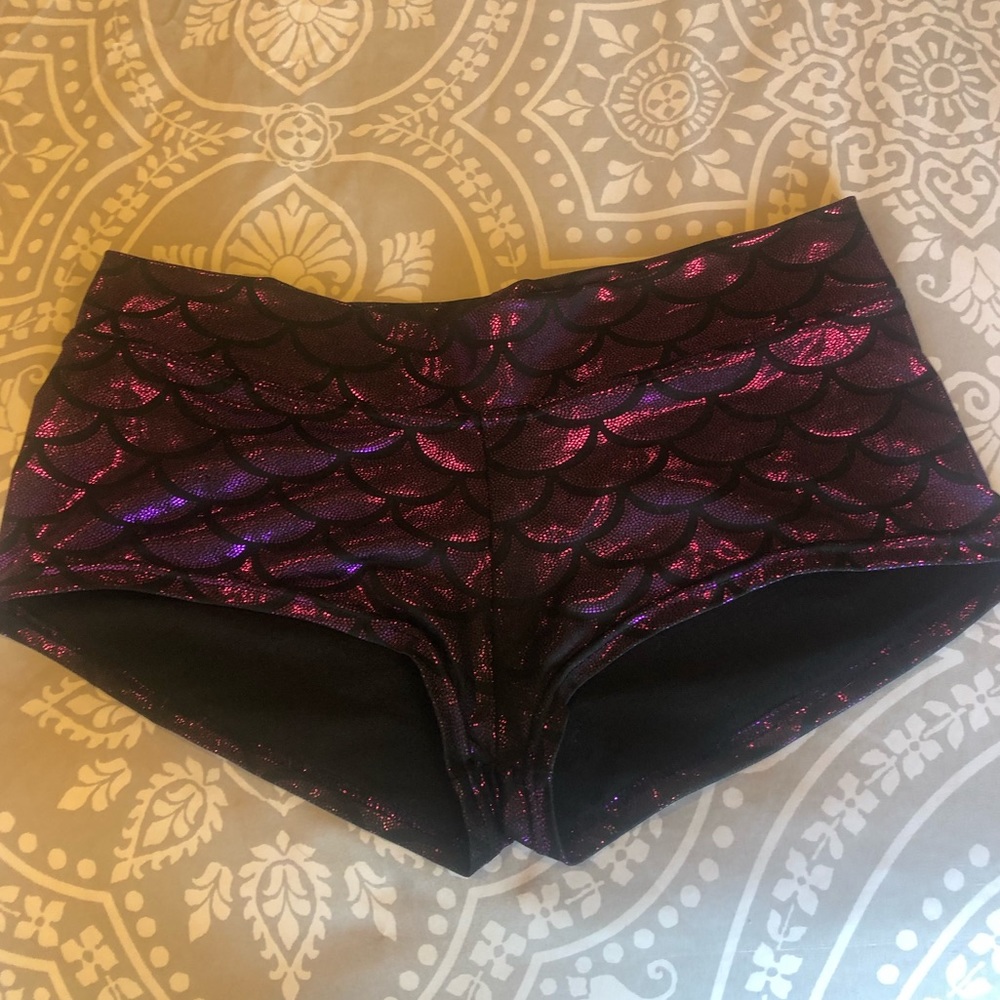 Purple mermaid pole shorts